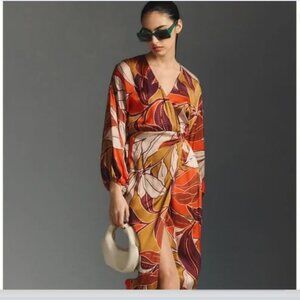 Anthropologie Printed Wrap Dress - NWOT - Size xxs